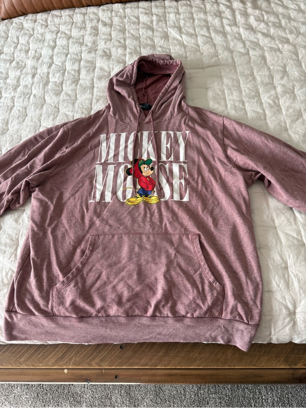 Disney Women's Crewneck Sweatshirt in Dusty Rose with Mickey Graphic